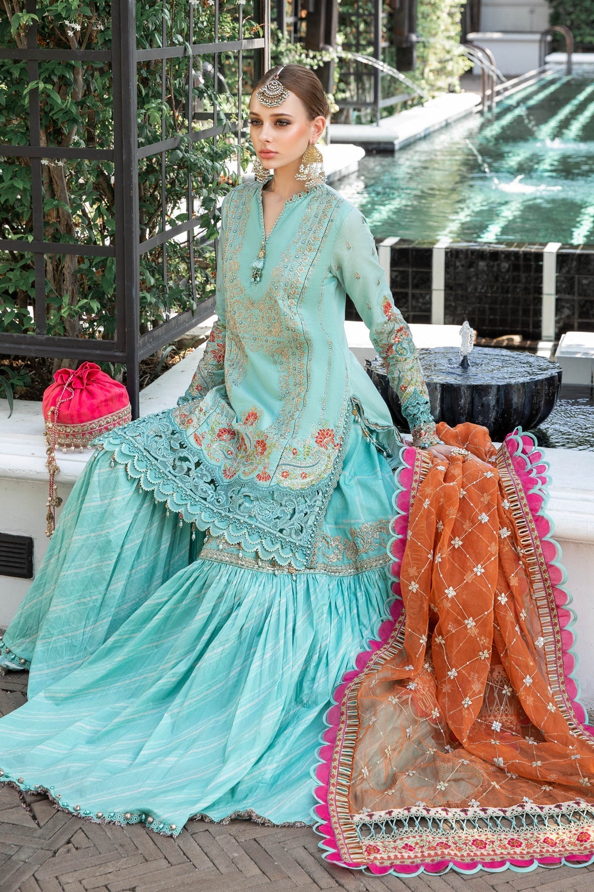 Maria B | Lawn Eid Collection | EL-23-05-Sea Green by Maria B - Designer Dress - Type: Ladies Clothes - Available at Libayah - 100% Original