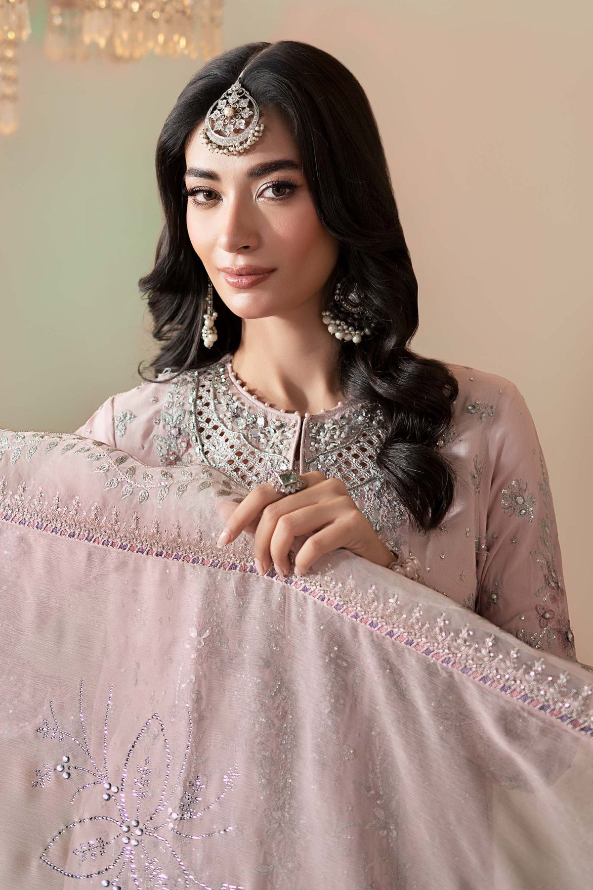 Maria B | Soiree Formals | WFS-09-05-Nude by Maria B - Designer Dress - Type : Ladies Clothes - Available at Libayah - 100% Original 