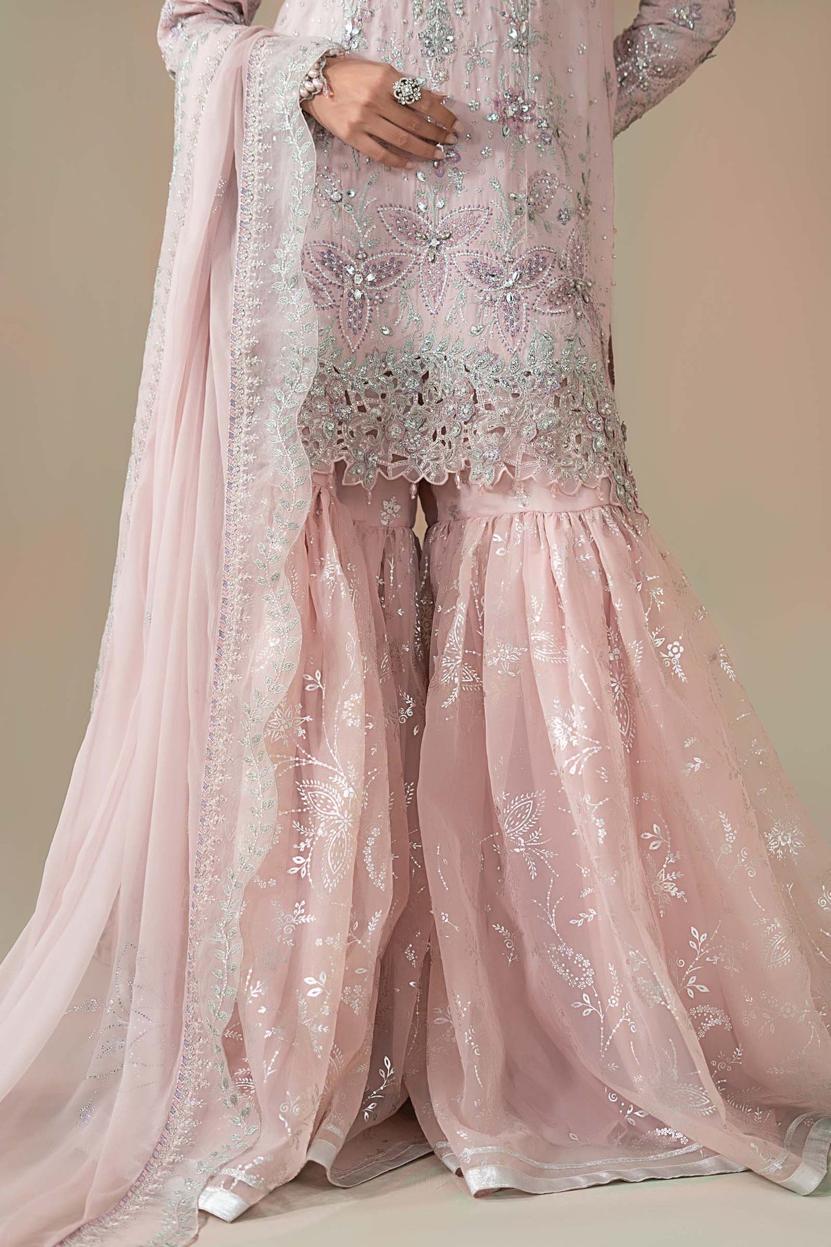 Maria B | Soiree Formals | WFS-09-05-Nude by Maria B - Designer Dress - Type : Ladies Clothes - Available at Libayah - 100% Original 