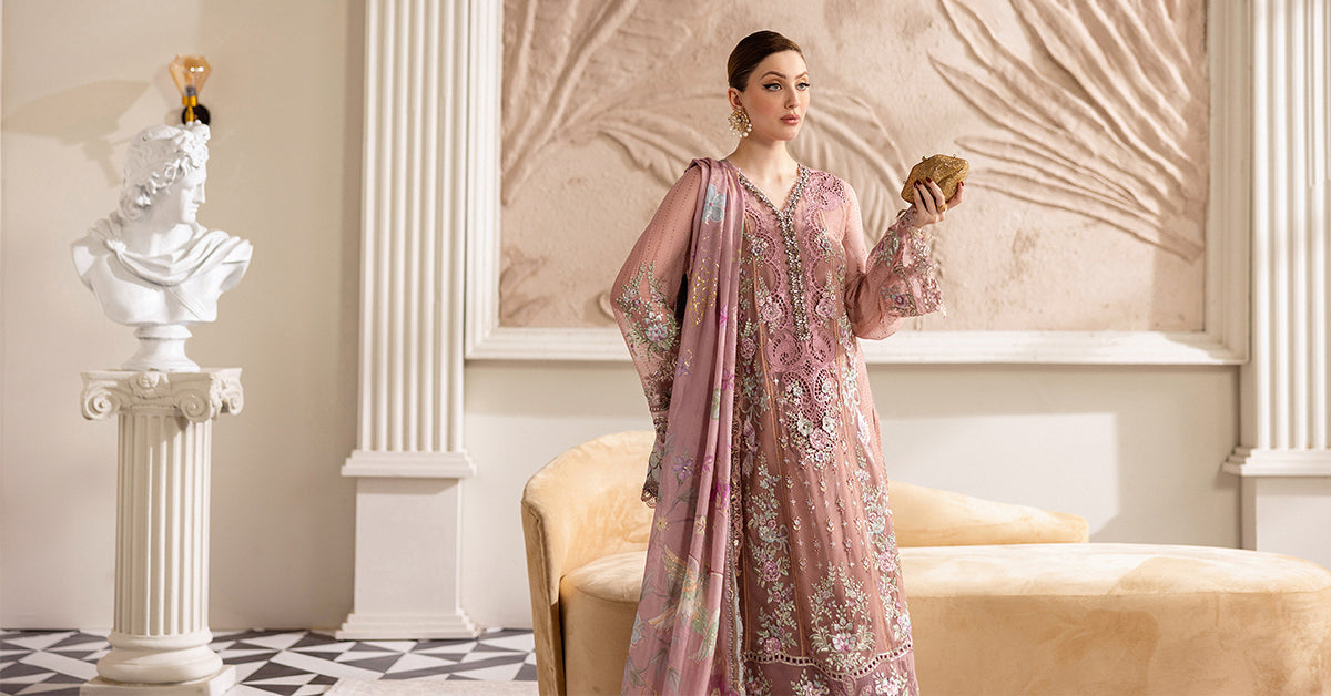 Maria B | Chiffon Formals 25 | MPC-25-105 by Maria B - Designer Dress  - Type : Ladies Clothes - Available at Libayah - 100% Original 