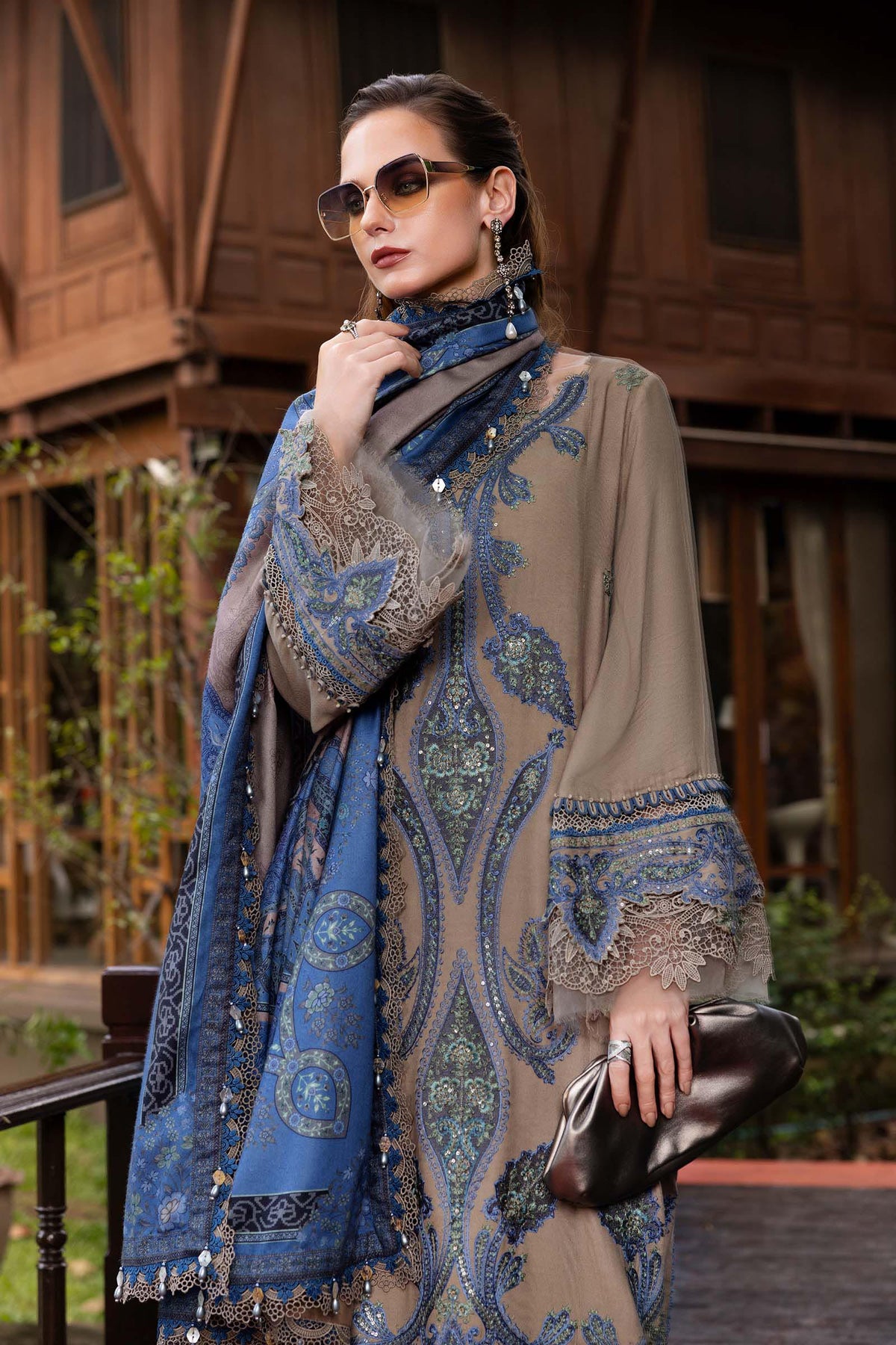 Maria B | M Prints Winter 25 | MPT-2806-A by Maria B - Designer Dress  - Type : Ladies Clothes - Available at Libayah - 100% Original 