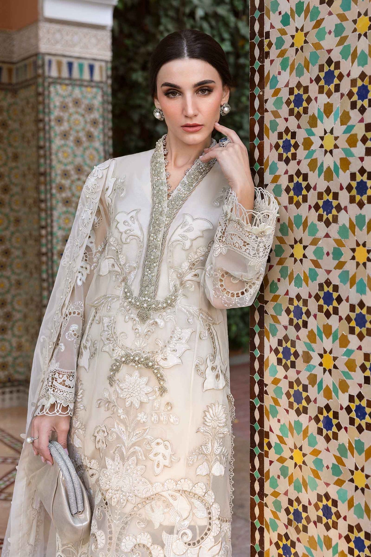 Maria B | Luxury Lawn 25 | D-2506-A by Maria B - Designer Dress - Type: Ladies Clothes - Available at Libayah - 100% Original