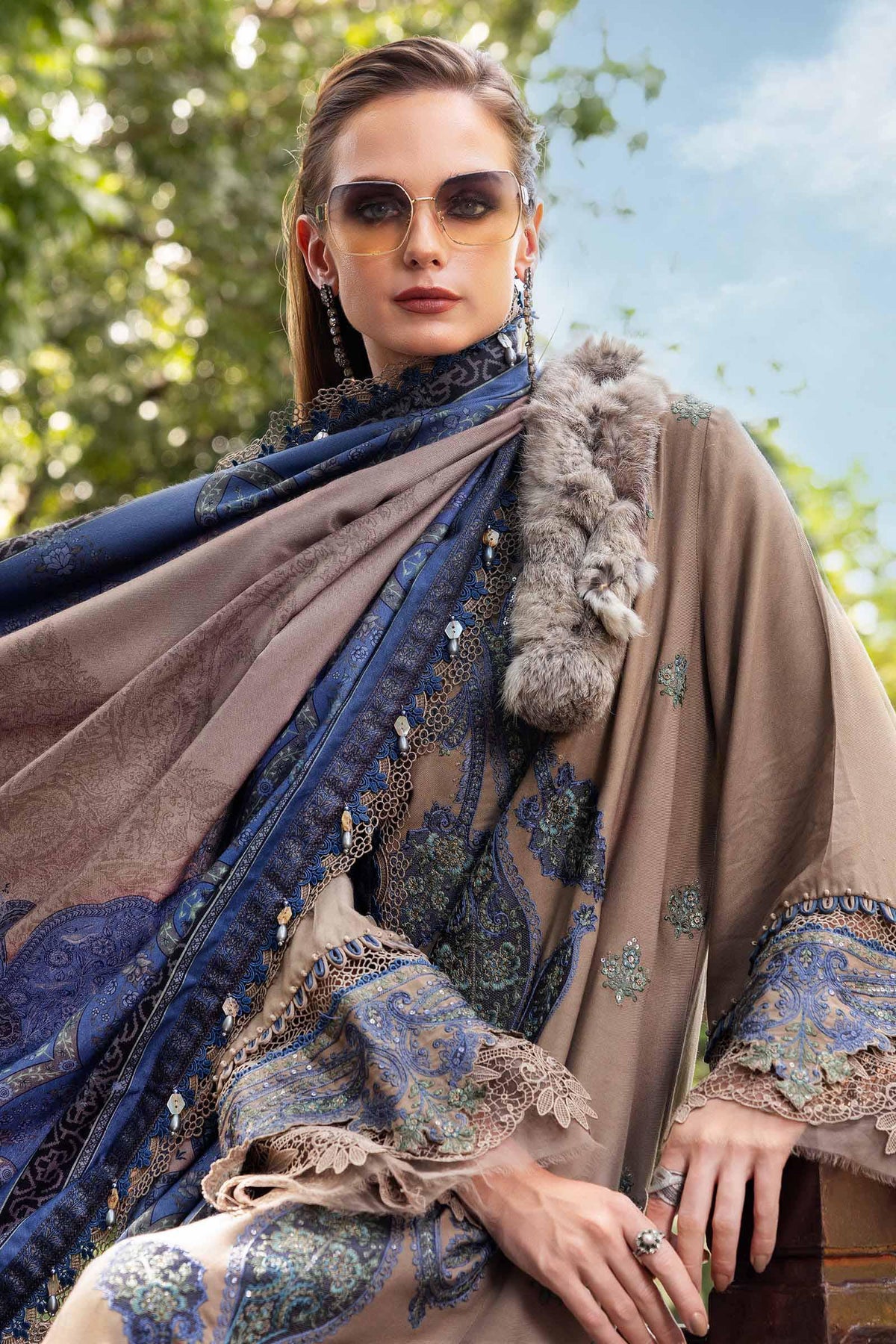 Maria B | M Prints Winter 25 | MPT-2806-A by Maria B - Designer Dress  - Type : Ladies Clothes - Available at Libayah - 100% Original 