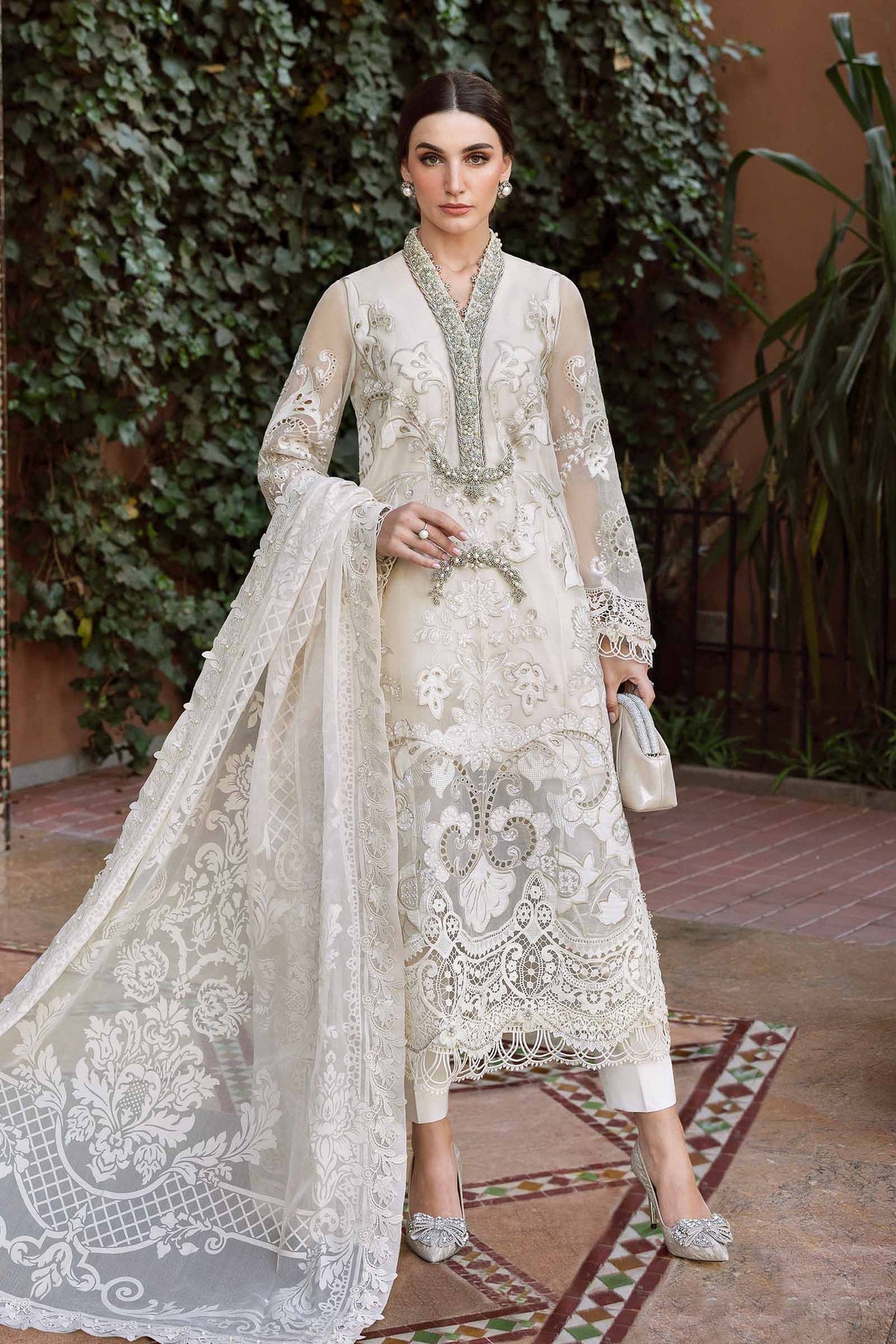 Maria B | Luxury Lawn 25 | D-2506-A by Maria B - Designer Dress - Type: Ladies Clothes - Available at Libayah - 100% Original