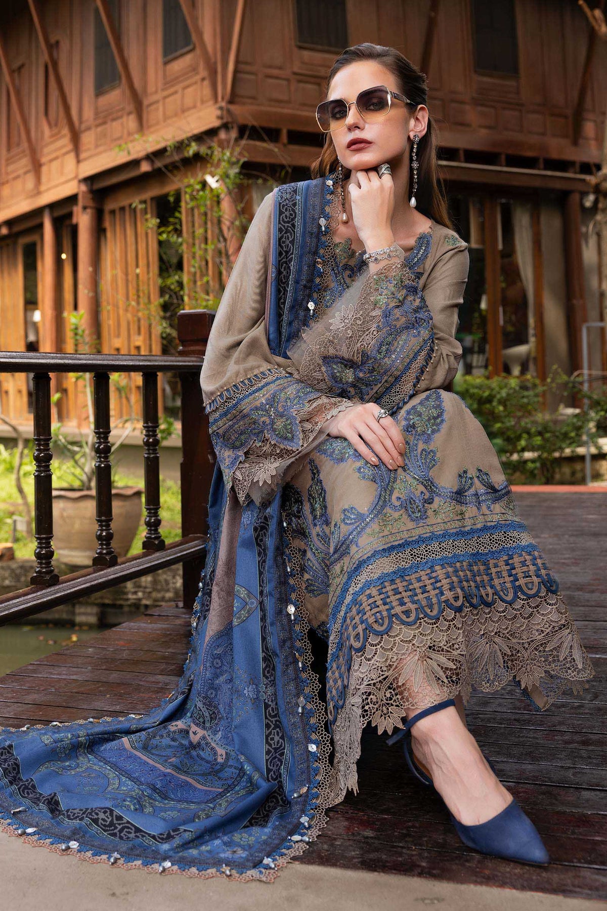Maria B | M Prints Winter 25 | MPT-2806-A by Maria B - Designer Dress  - Type : Ladies Clothes - Available at Libayah - 100% Original 