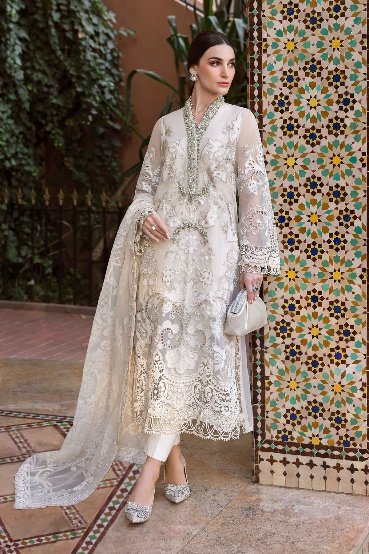 Maria B | Luxury Lawn 25 | D-2506-A by Maria B - Designer Dress - Type: Ladies Clothes - Available at Libayah - 100% Original