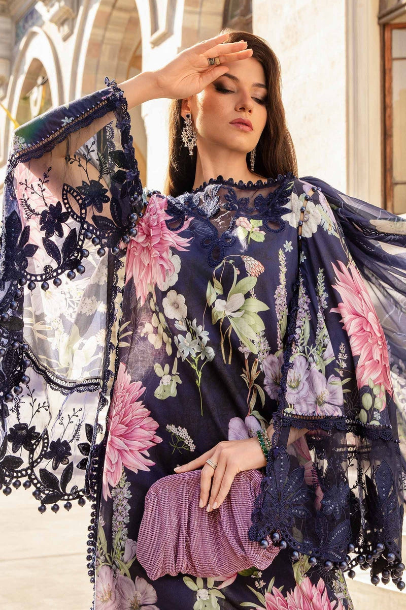Maria B | M Prints Fall Edit 24 | MPT-2306-B by Maria B - Designer Dress  - Type : Ladies Clothes - Available at Libayah - 100% Original 