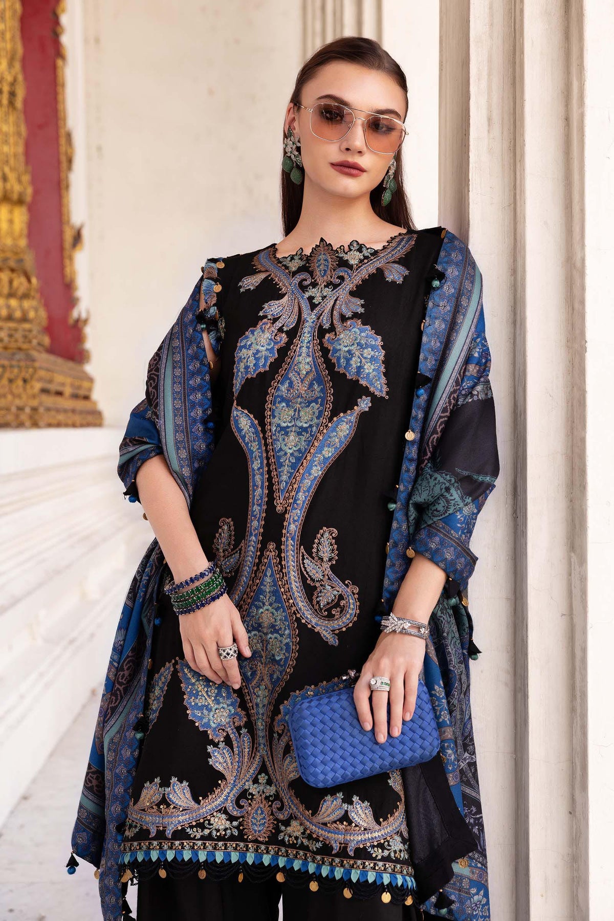 Prints Winter 25 |MPT-2806-B by Maria B - Designer Dress  - Type : Ladies Clothes - Available at Libayah - 100% Original 