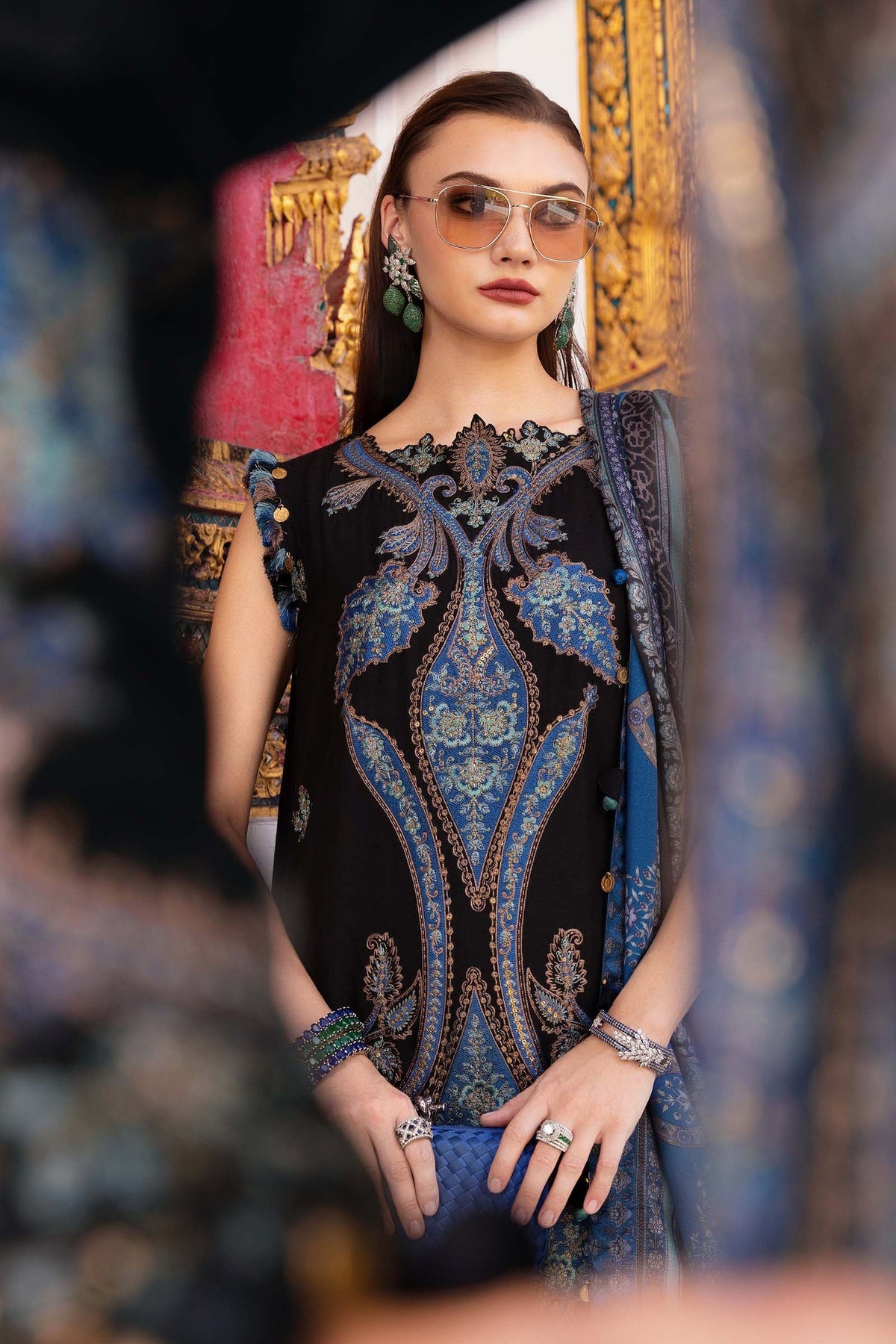 Prints Winter 25 |MPT-2806-B by Maria B - Designer Dress  - Type : Ladies Clothes - Available at Libayah - 100% Original 