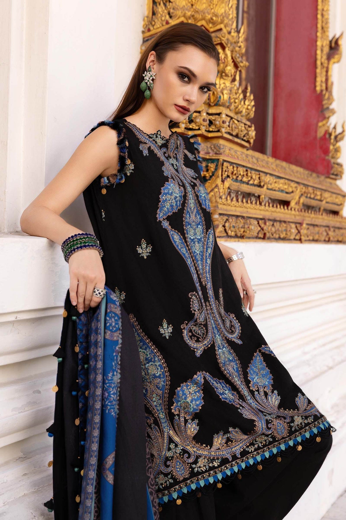 Prints Winter 25 |MPT-2806-B by Maria B - Designer Dress  - Type : Ladies Clothes - Available at Libayah - 100% Original 
