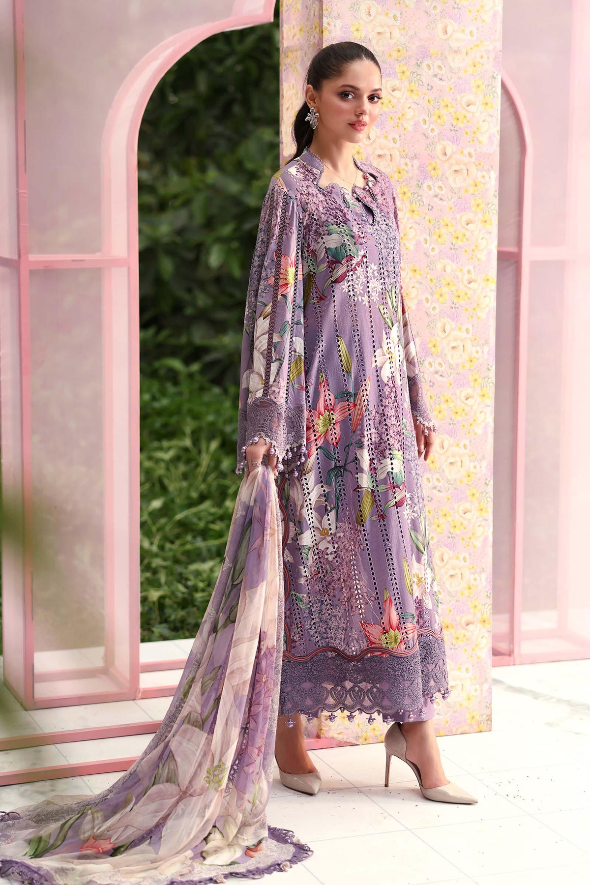 Maria B | M Prints 26 | MPT-3006-B by Maria B - Designer Dress  - Type : Ladies Clothes - Available at Libayah - 100% Original 