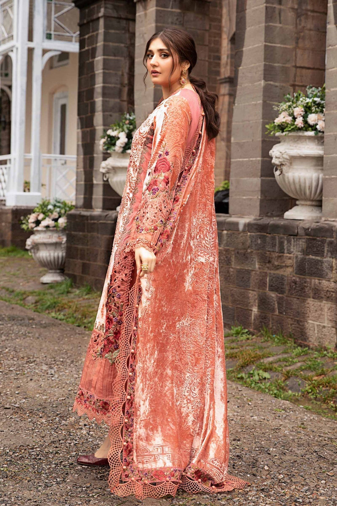 Maria B | Winter Luxe 24 | Velvet DL-1206 by Maria B - Designer Dress  - Type : Ladies Clothes - Available at Libayah - 100% Original 