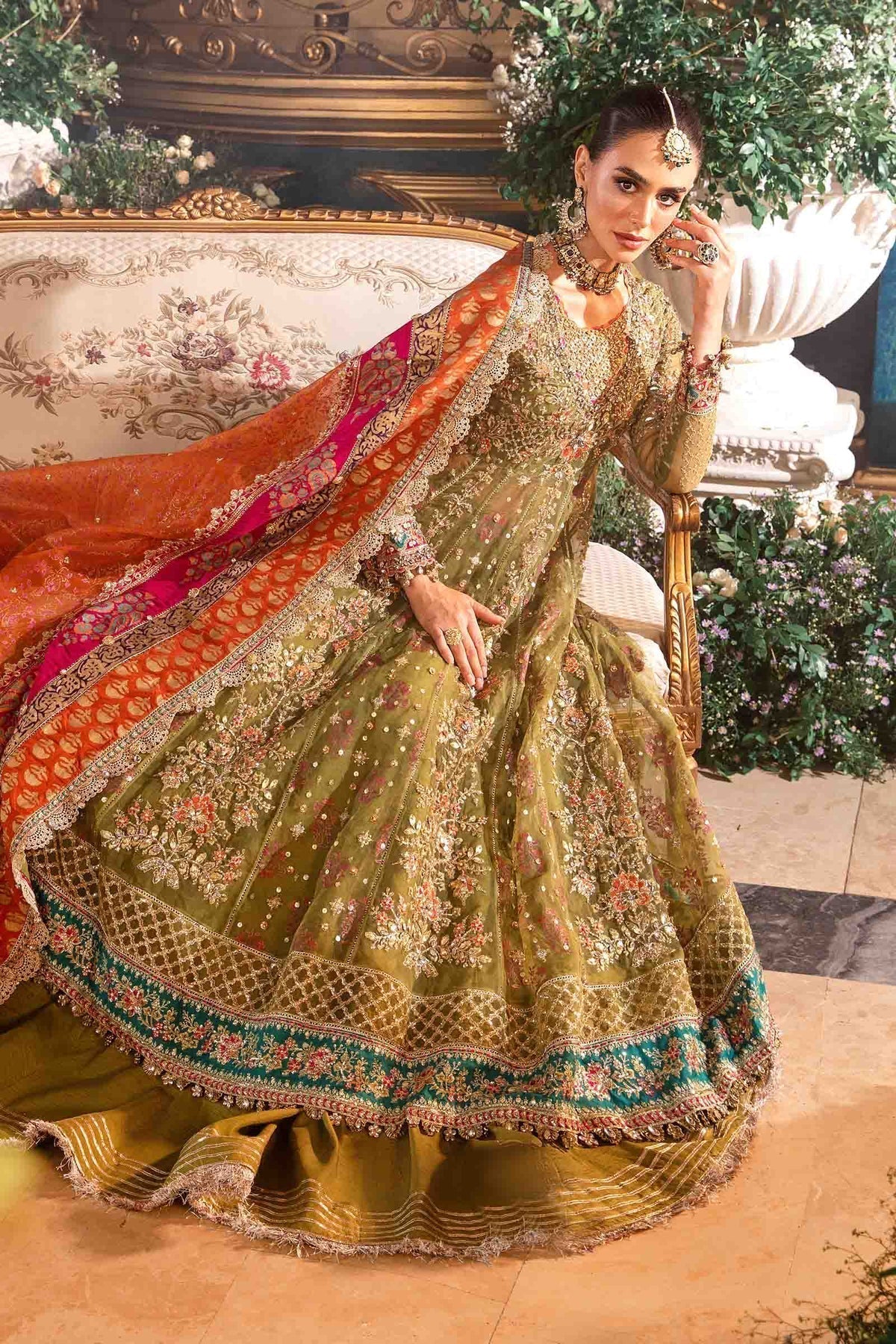 Maria B | Mbroidered Formals 24 | Organza Suit | BD-2906 by Maria B - Designer Dress  - Type : Wedding Dress - Available at Libayah - 100% Original 