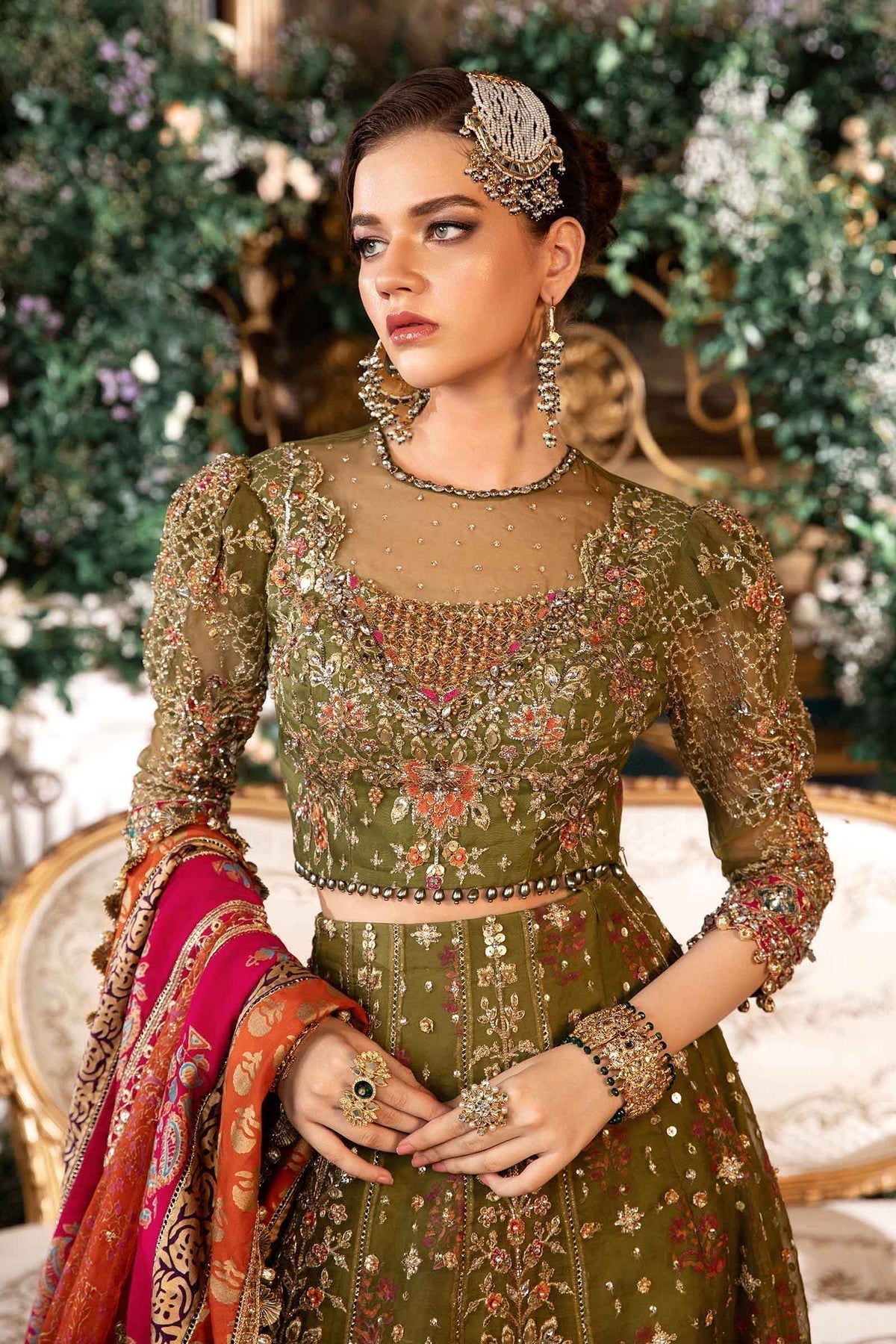 Maria B | Mbroidered Formals 24 | Organza Suit | BD-2906 by Maria B - Designer Dress  - Type : Wedding Dress - Available at Libayah - 100% Original 