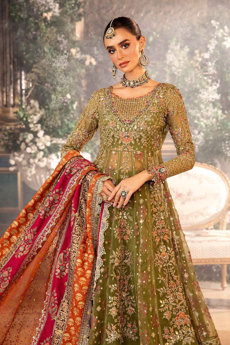 Maria B | Mbroidered Formals 24 | Organza Suit | BD-2906 by Maria B - Designer Dress  - Type : Wedding Dress - Available at Libayah - 100% Original 