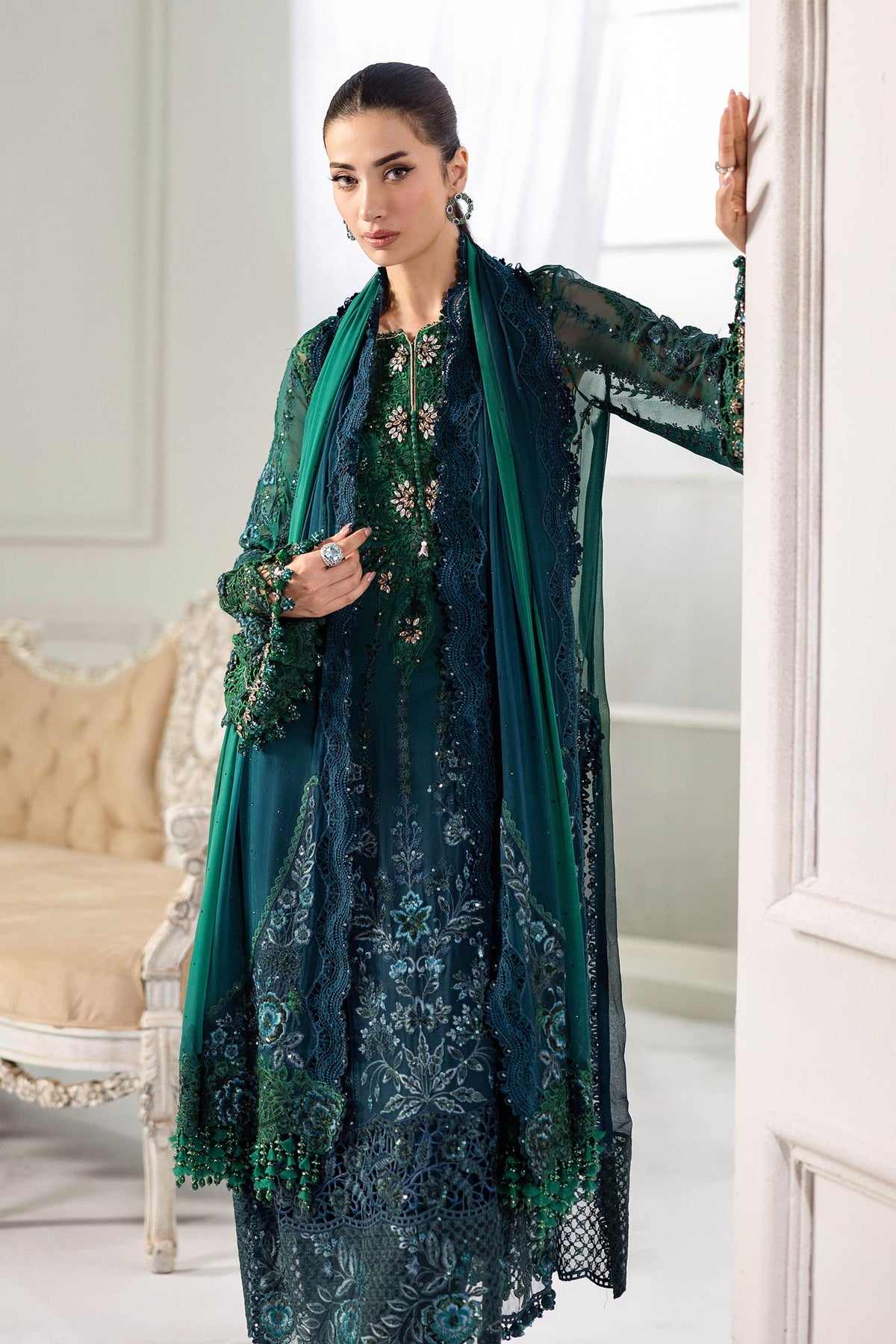 Maria B | Chiffon Formals 25 | MPC-25-106 by Maria B - Designer Dress  - Type : Ladies Clothes - Available at Libayah - 100% Original 