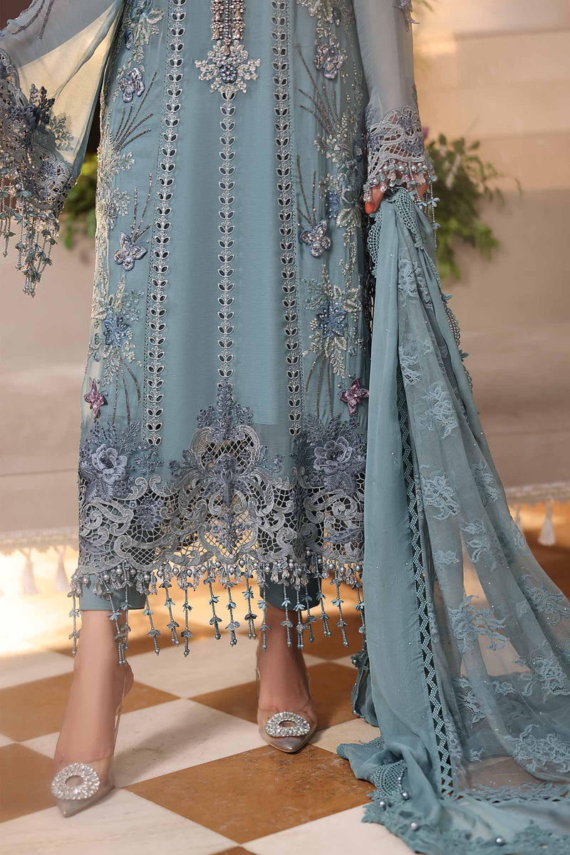 Maria b | Chiffon Formals 26 | MPC-26-106-Slate Blue by Maria B - Designer Dress  - Type : Ladies Clothes - Available at Libayah - 100% Original 