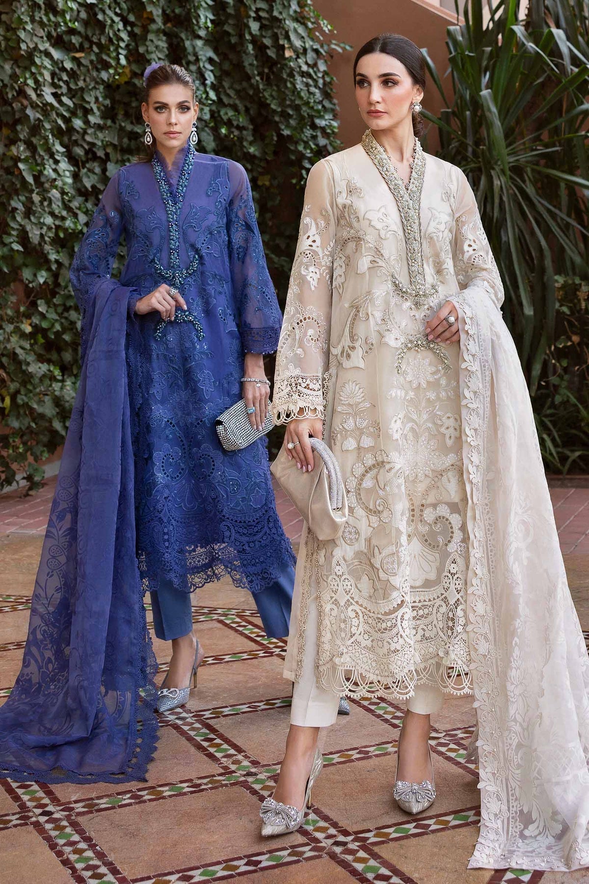 Maria B | Luxury Lawn 25 | D-2506-B by Maria B - Designer Dress - Type: Ladies Clothes - Available at Libayah - 100% Original