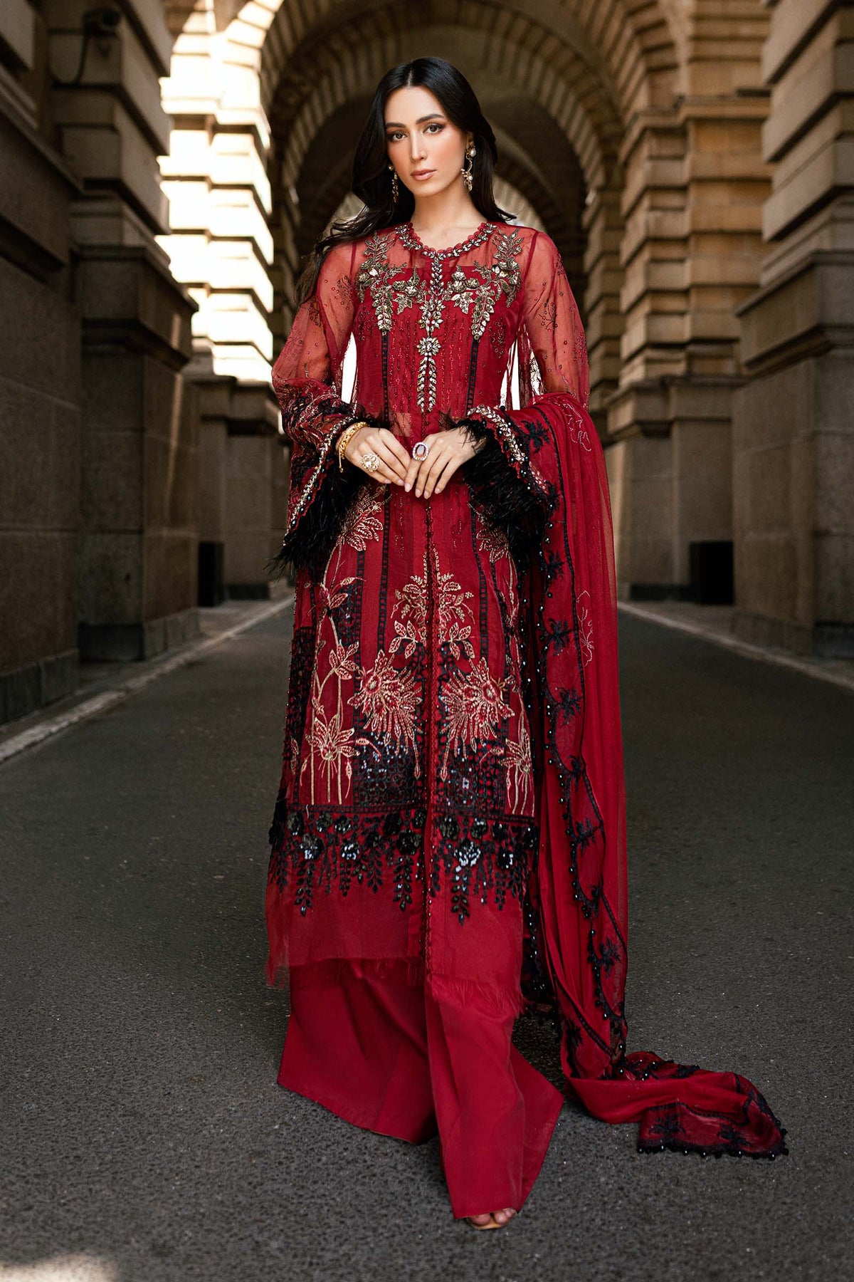 Maria B | Soiree Formals 25 | WF-09-06 by Maria B - Designer Dress - Type : Ladies Clothes - Available at Libayah - 100% Original 