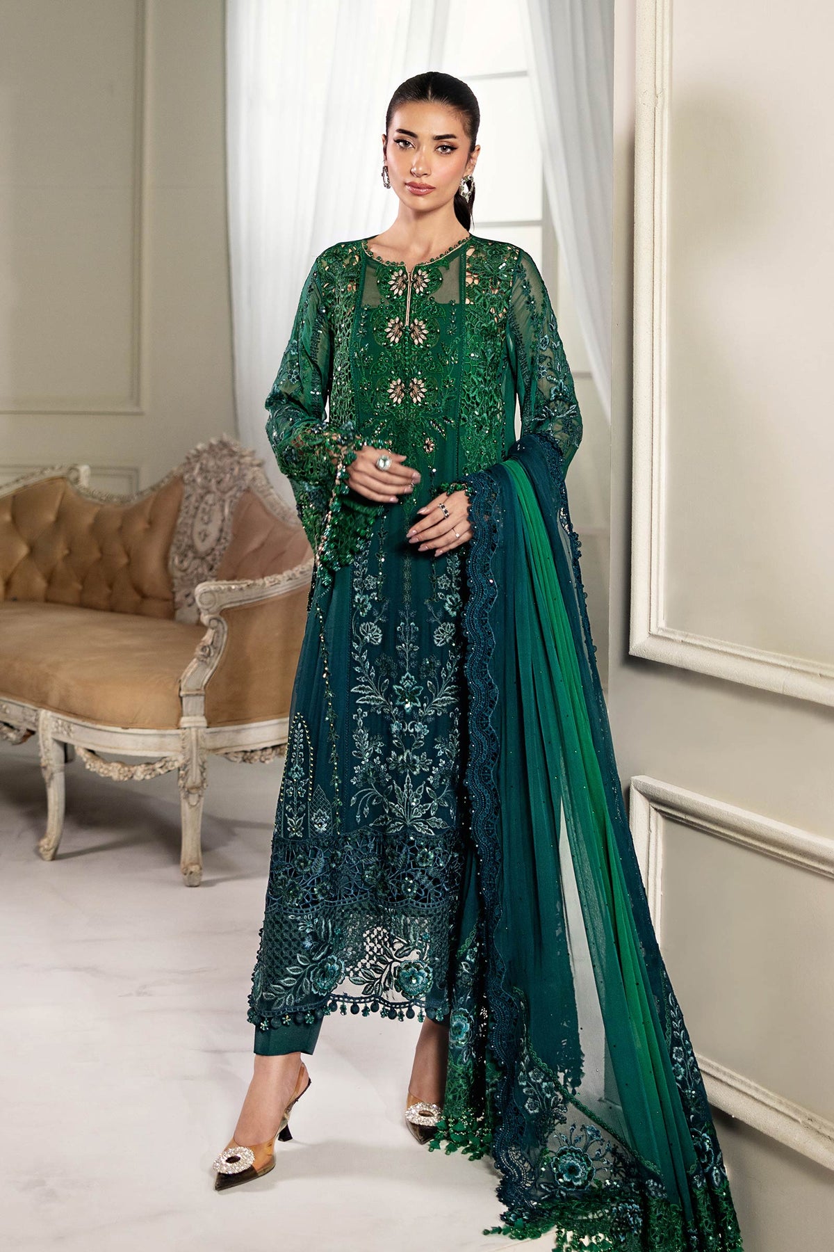 Maria B | Chiffon Formals 25 | MPC-25-106 by Maria B - Designer Dress  - Type : Ladies Clothes - Available at Libayah - 100% Original 