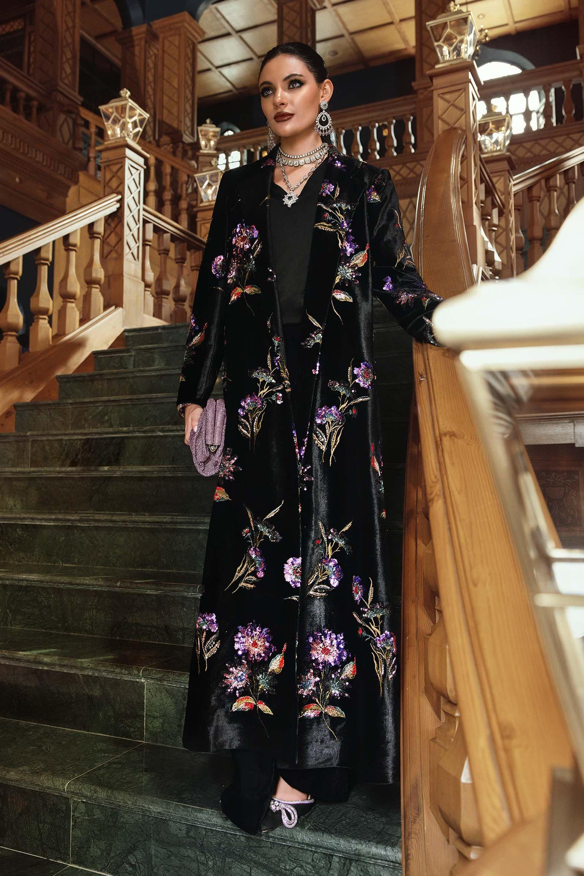 Maria B | Winter Luxe 25 | WL-1306 by Maria B - Designer Dress - Type : Ladies Clothes - Available at Libayah - 100% Original 