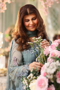 Maria b | Chiffon Formals 26 | MPC-26-106-Slate Blue by Maria B - Designer Dress  - Type : Ladies Clothes - Available at Libayah - 100% Original 
