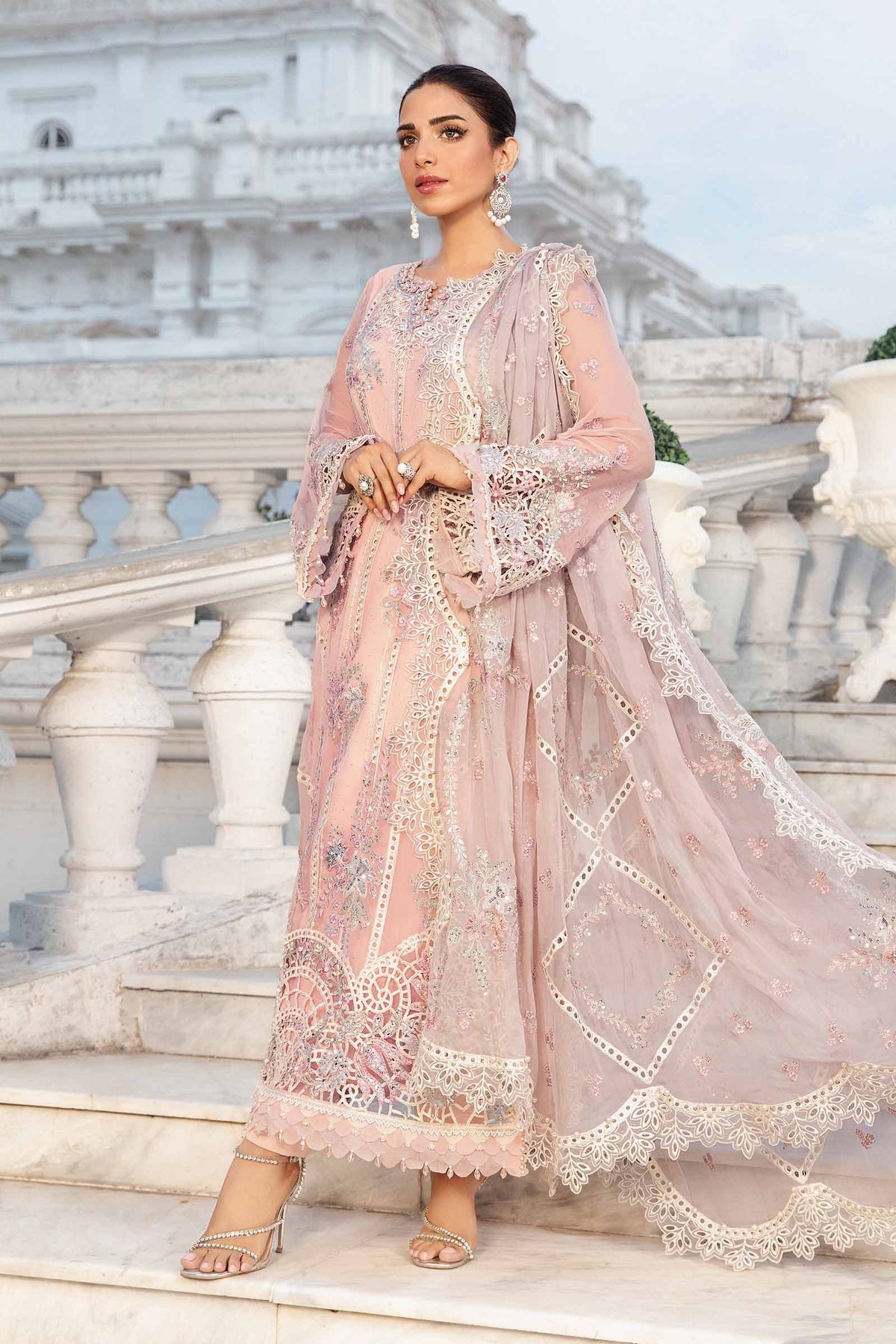 Maria B | Chiffon Formals 24 | Chiffon Suit | MPC-24-106 by Maria B - Designer Dress - Type: Formal - Available at Libayah - 100% Original