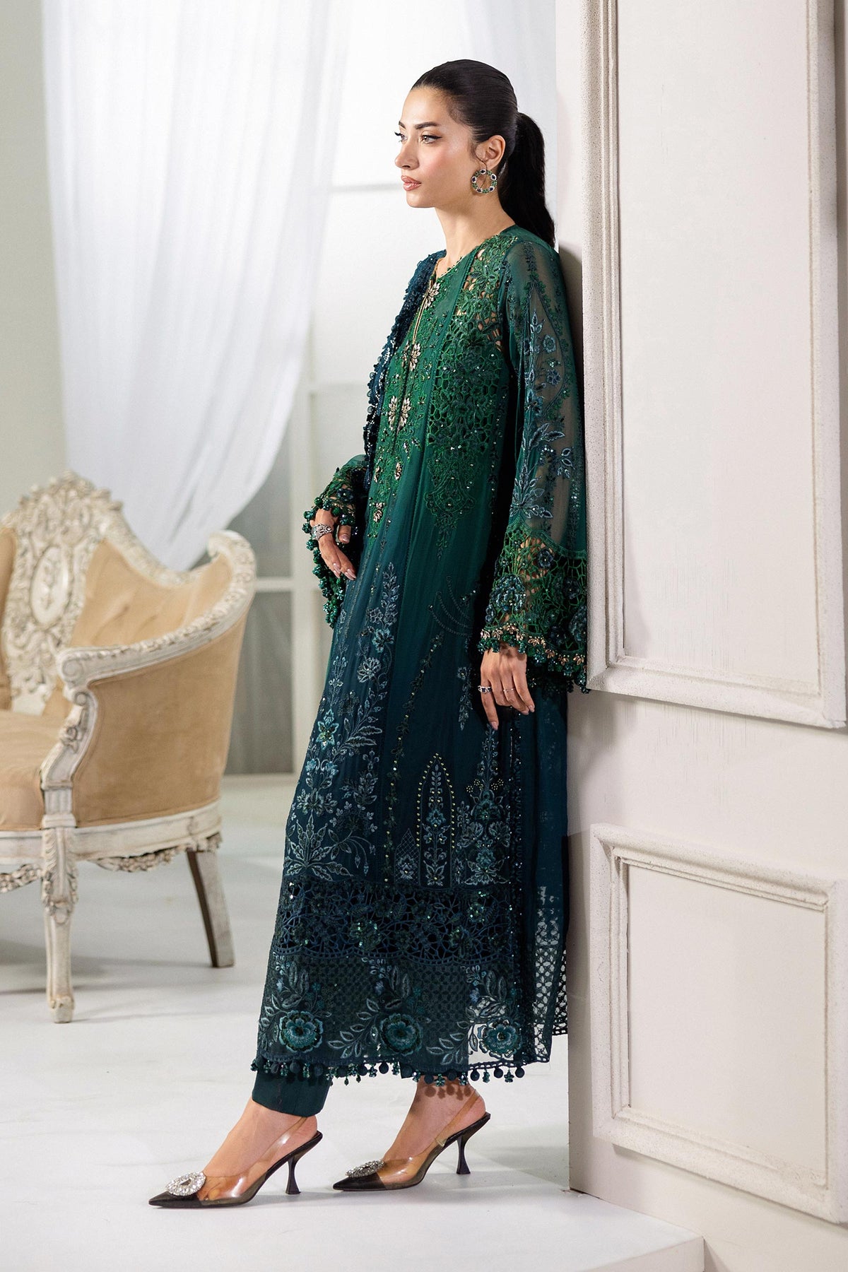 Maria B | Chiffon Formals 25 | MPC-25-106 by Maria B - Designer Dress  - Type : Ladies Clothes - Available at Libayah - 100% Original 
