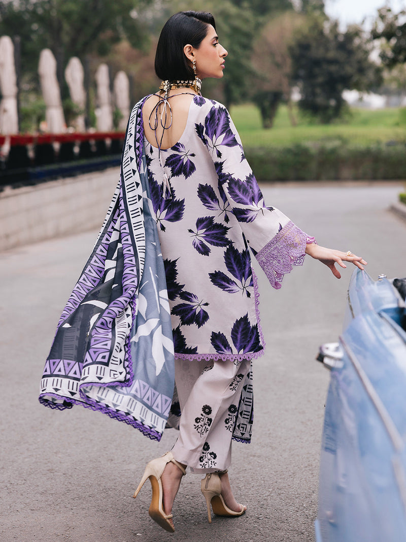 Mahnur | Broadway Luxury Lawn 25 | Lilac by Mahnur - Designer Dress - Type: Ladies Clothes - Available at Libayah - 100% Original