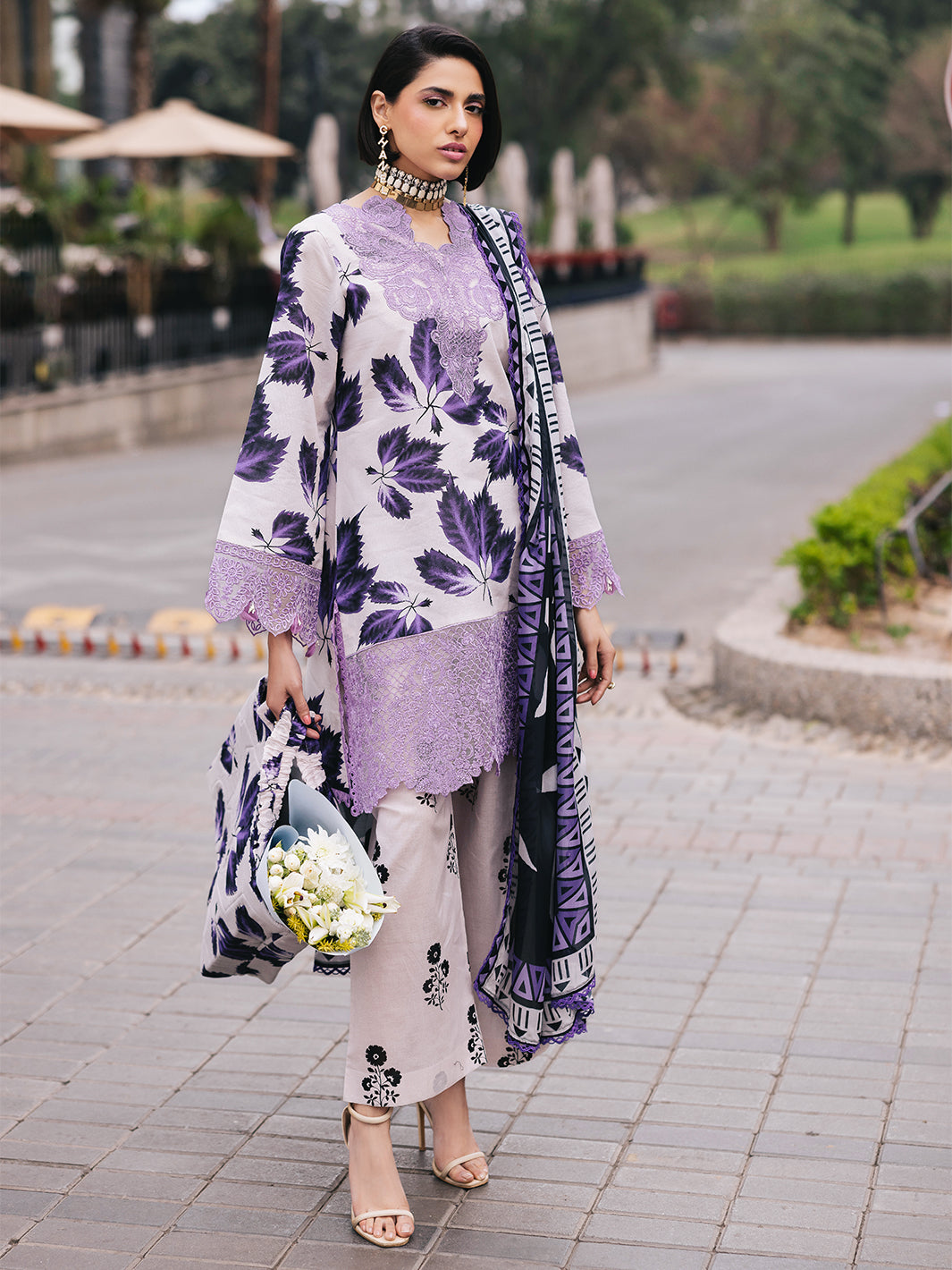 Mahnur | Broadway Luxury Lawn 25 | Lilac by Mahnur - Designer Dress - Type: Ladies Clothes - Available at Libayah - 100% Original