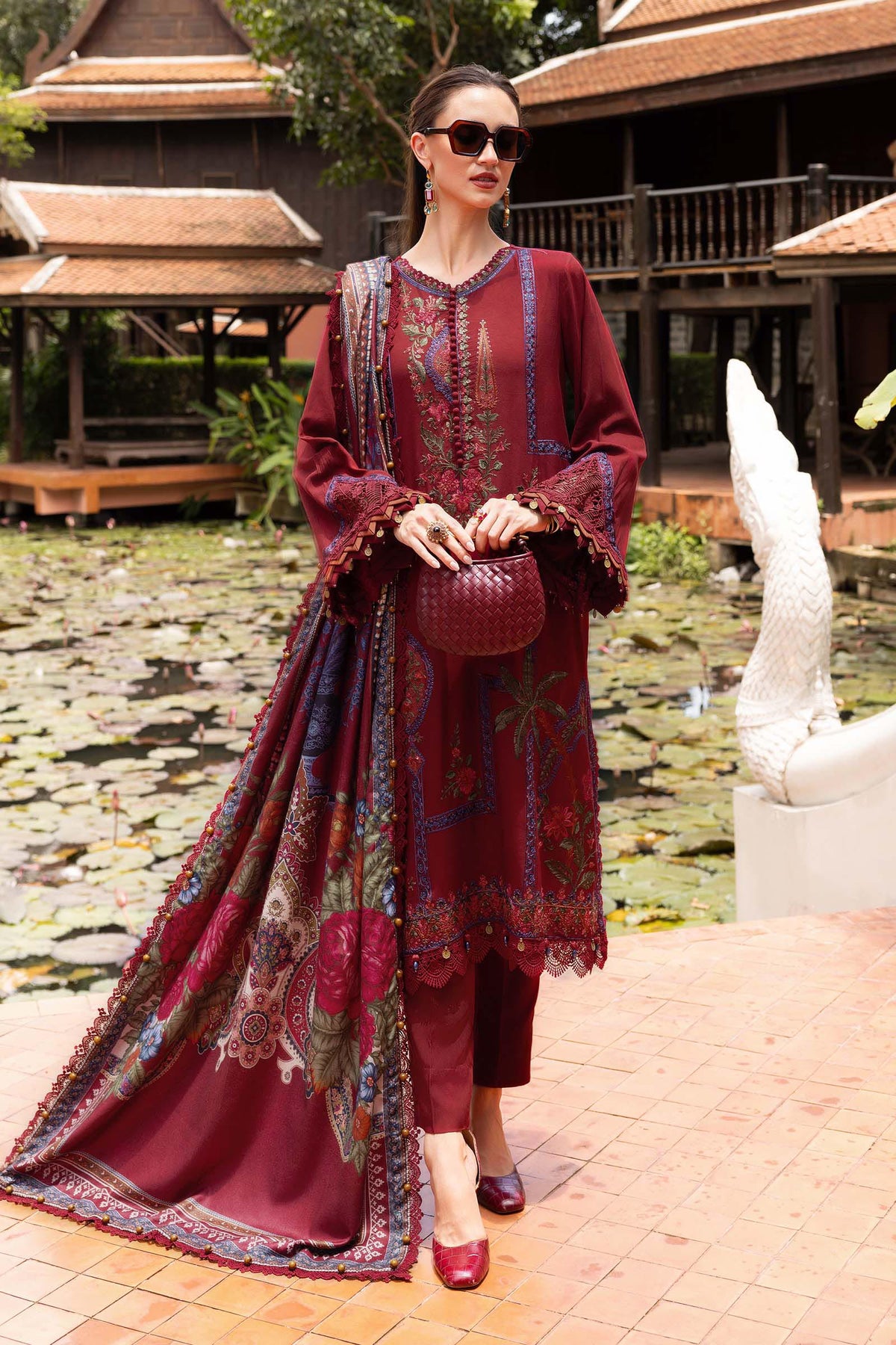 Maria B | M Prints Winter 25 | MPT-2807-A by Maria B - Designer Dress  - Type : Ladies Clothes - Available at Libayah - 100% Original 