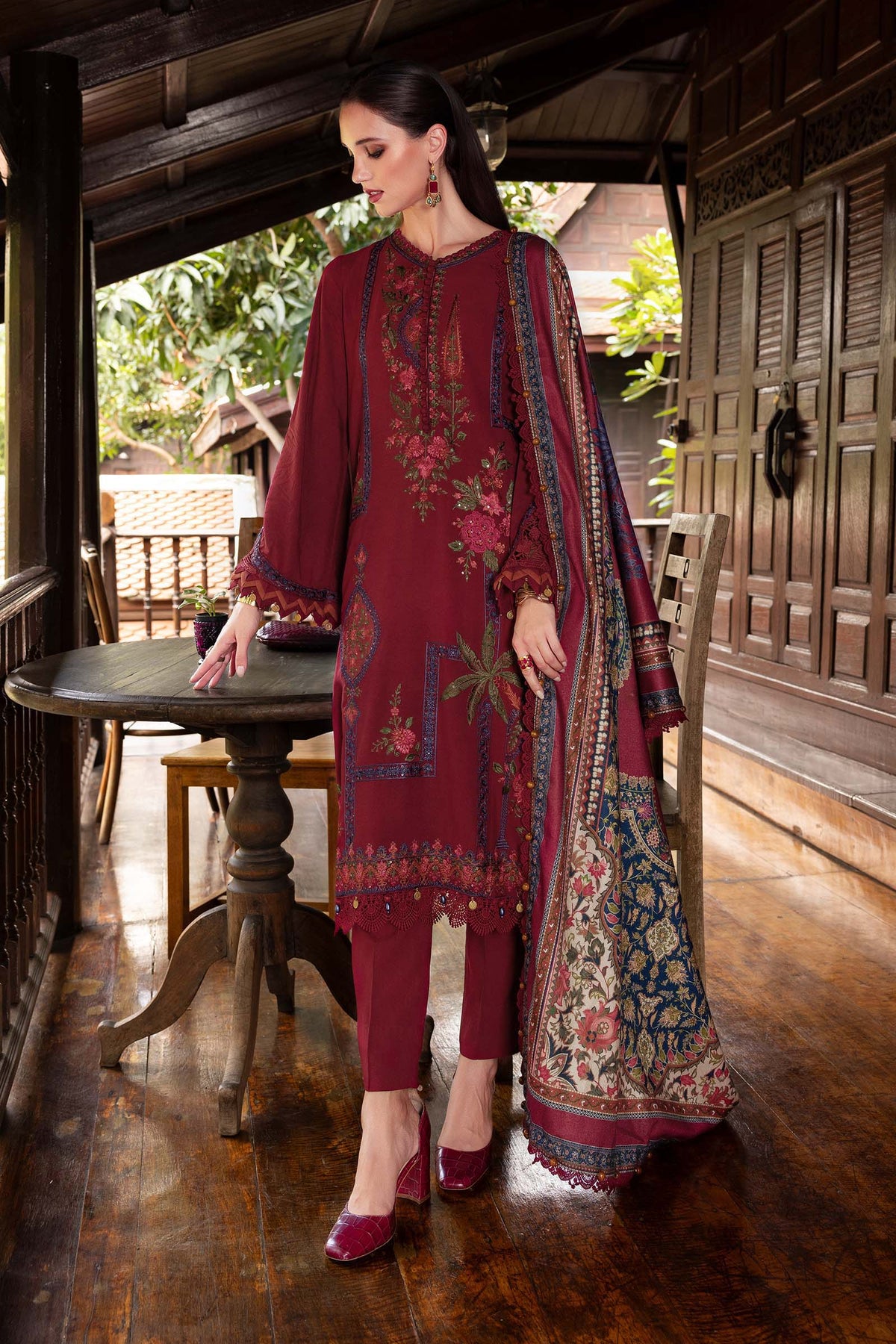 Maria B | M Prints Winter 25 | MPT-2807-A by Maria B - Designer Dress  - Type : Ladies Clothes - Available at Libayah - 100% Original 