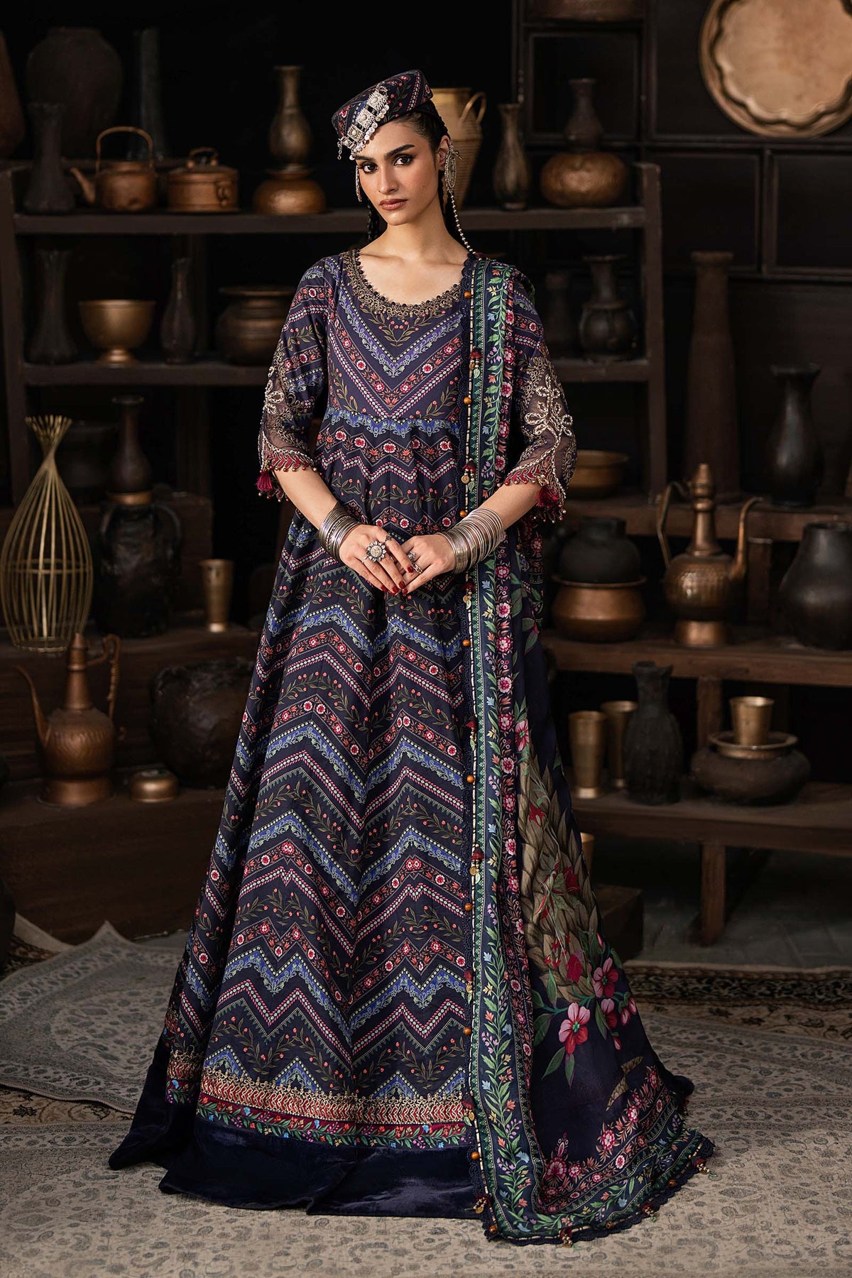 Maria B | M Prints Winter Fall 2026 | MPT-3107-B by Maria B - Designer Dress  - Type : Ladies Clothes - Available at Libayah - 100% Original 