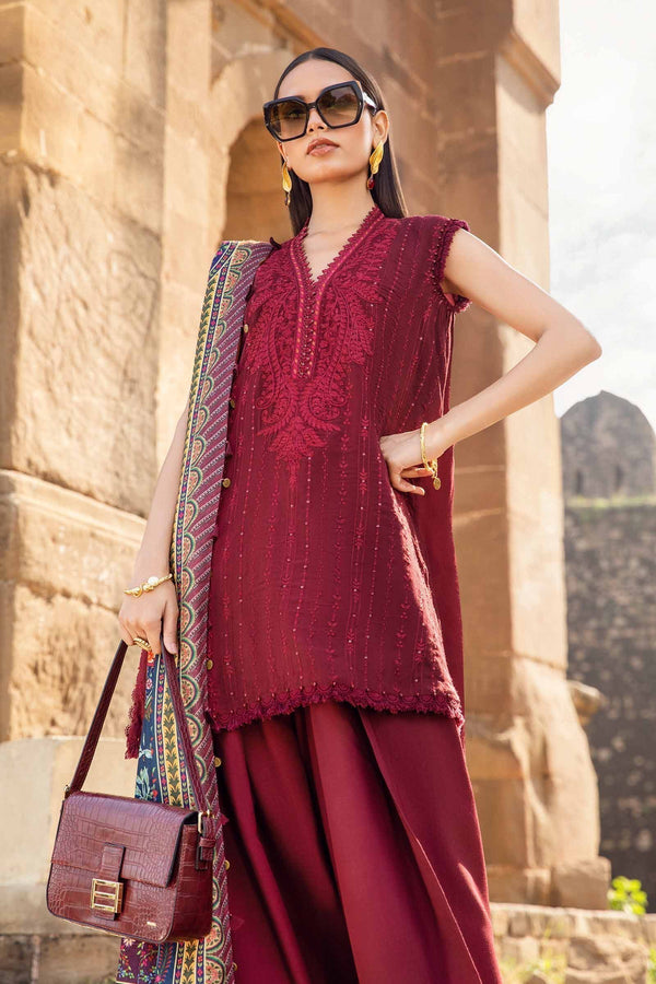 Maria B | M Prints Winter 24 | MPT-2407-B by Maria B - Designer Dress  - Type : Ladies Clothes - Available at Libayah - 100% Original 