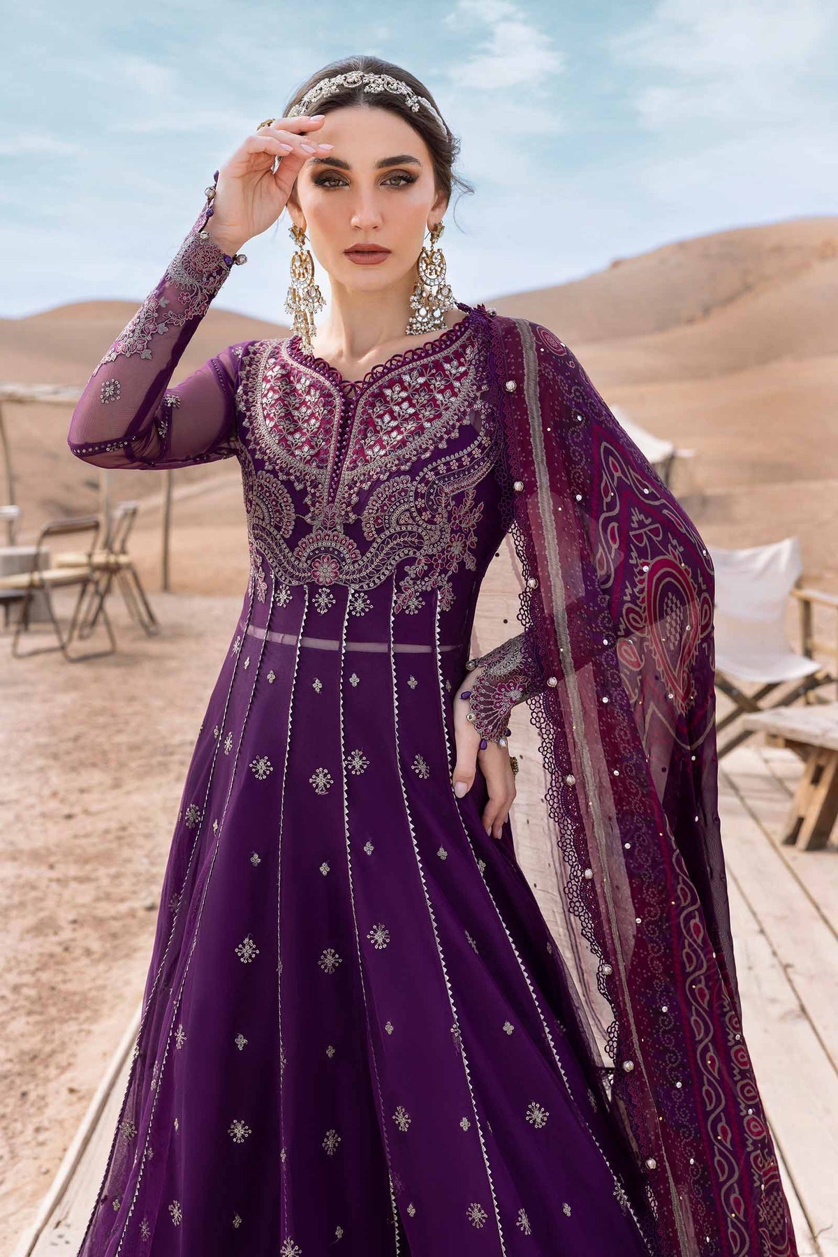Maria B | Luxury Lawn 25 | D-2507-B by Maria B - Designer Dress - Type: Ladies Clothes - Available at Libayah - 100% Original