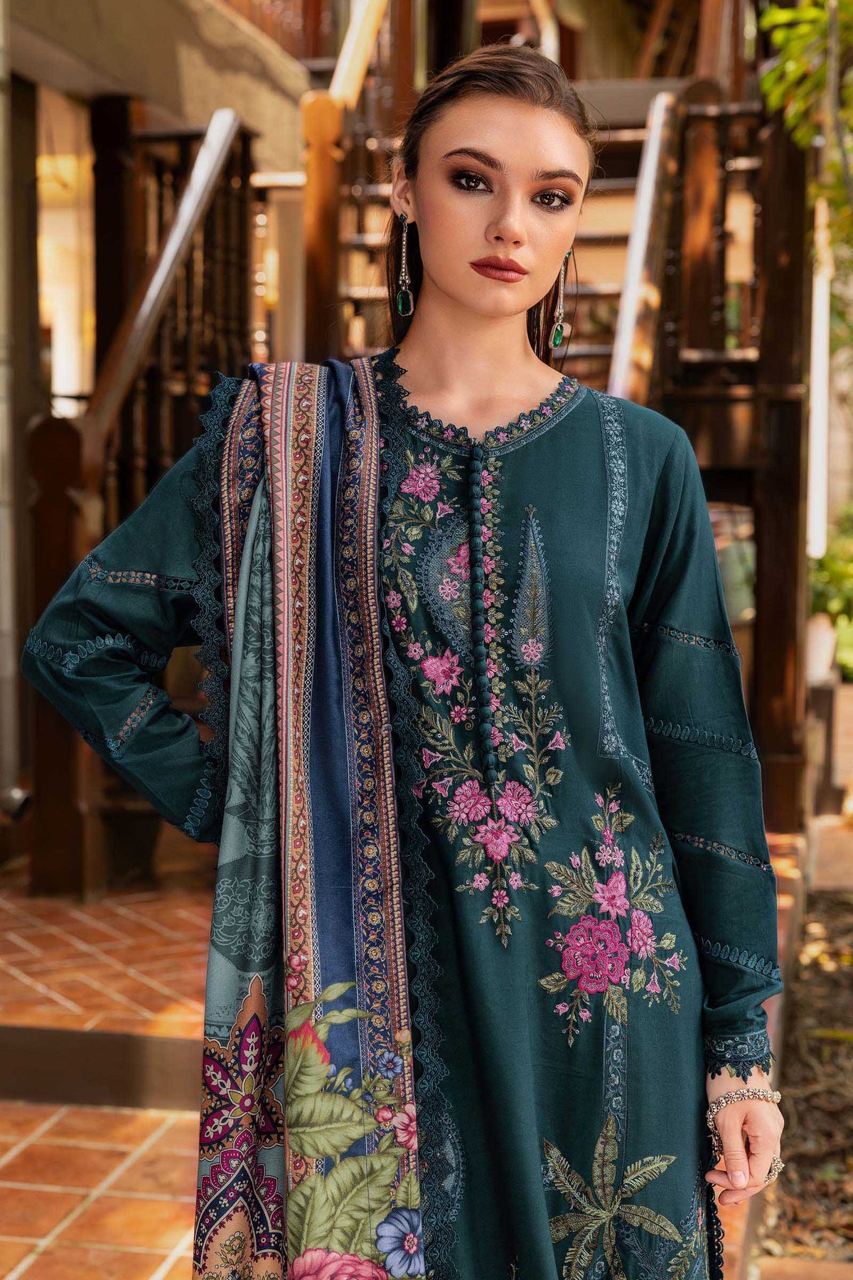 Maria B | M Prints Winter 25 | MPT-2807-B by Maria B - Designer Dress  - Type : Ladies Clothes - Available at Libayah - 100% Original 