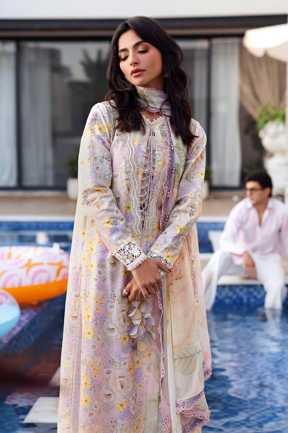 Maria B | M Prints 26 | MPT-3007-B by Maria B - Designer Dress  - Type : Ladies Clothes - Available at Libayah - 100% Original 