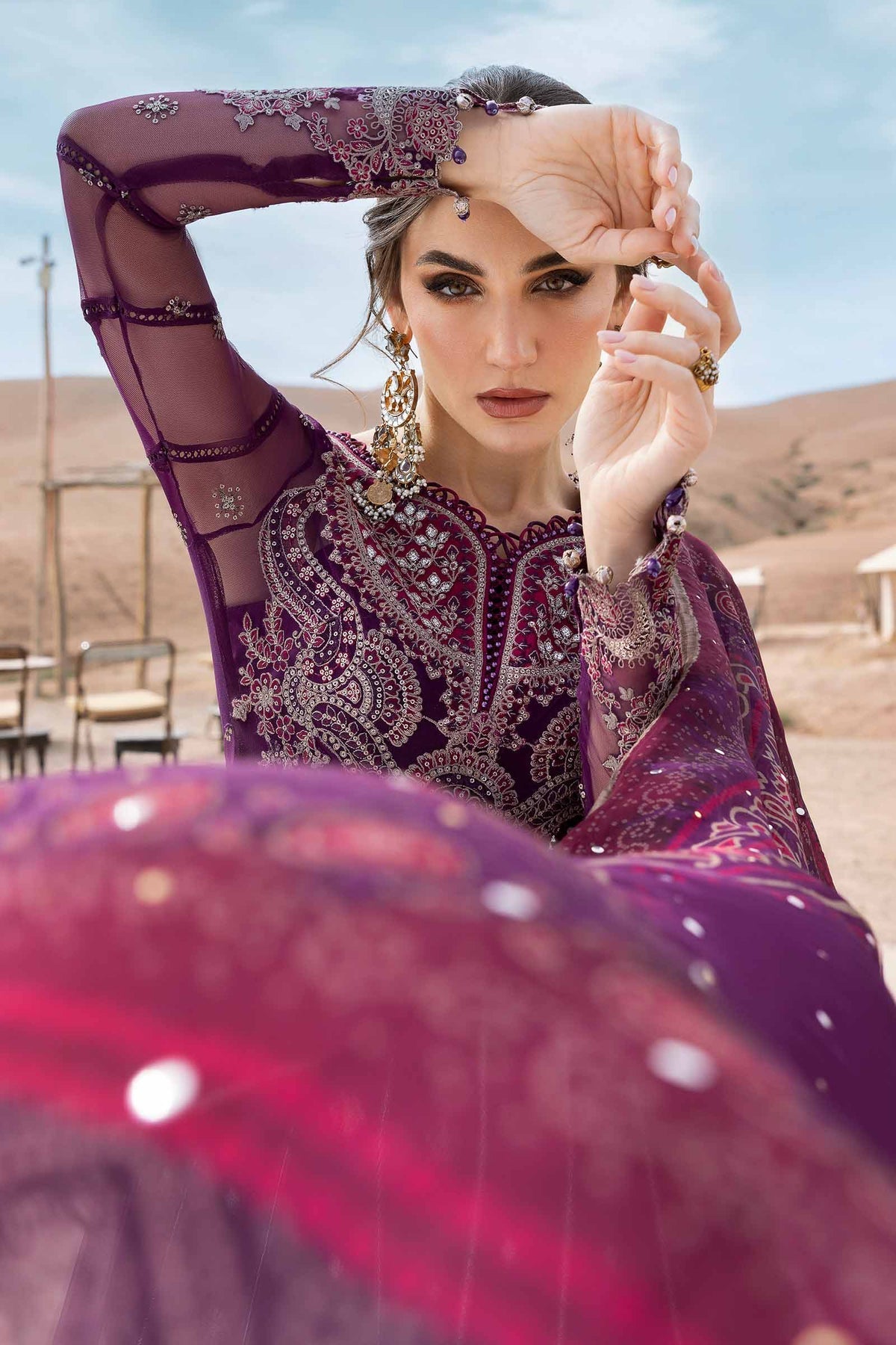 Maria B | Luxury Lawn 25 | D-2507-B by Maria B - Designer Dress - Type: Ladies Clothes - Available at Libayah - 100% Original