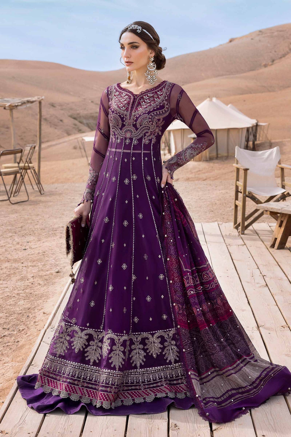 Maria B | Luxury Lawn 25 | D-2507-B by Maria B - Designer Dress - Type: Ladies Clothes - Available at Libayah - 100% Original