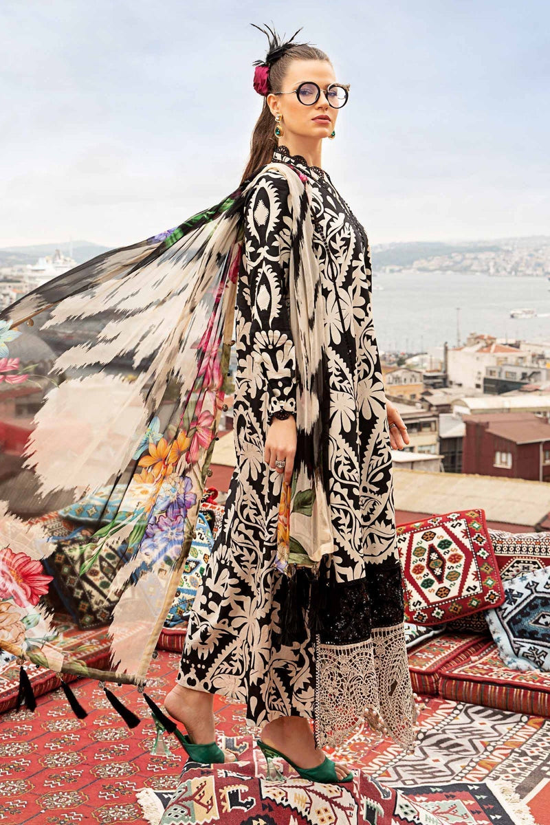 Maria B | M Prints Fall Edit 24 | MPT-2307-B by Maria B - Designer Dress  - Type : Ladies Clothes - Available at Libayah - 100% Original 