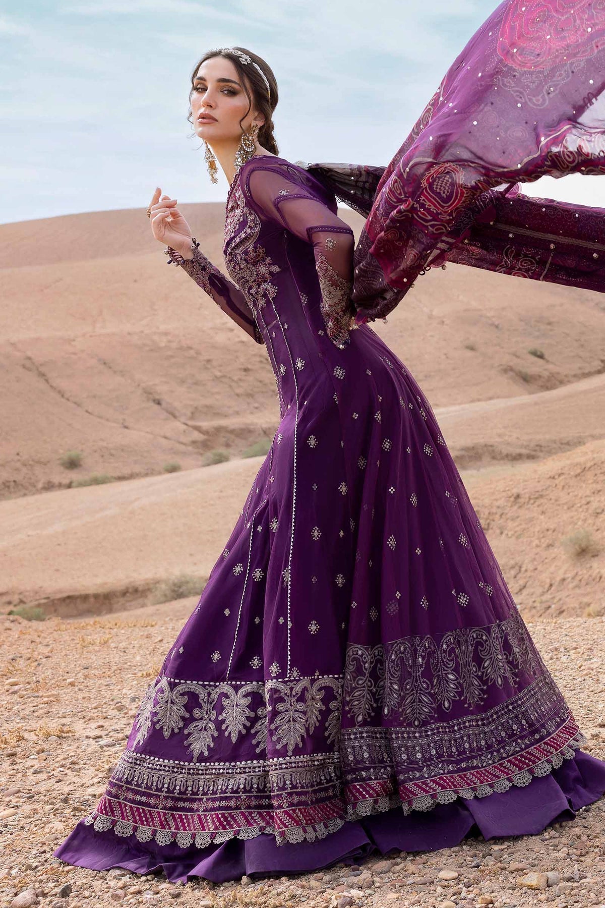 Maria B | Luxury Lawn 25 | D-2507-B by Maria B - Designer Dress - Type: Ladies Clothes - Available at Libayah - 100% Original