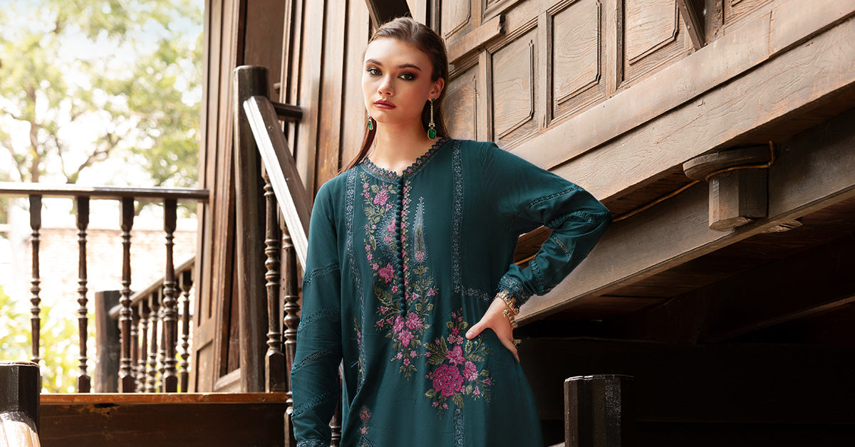 Maria B | M Prints Winter 25 | MPT-2807-B by Maria B - Designer Dress  - Type : Ladies Clothes - Available at Libayah - 100% Original 