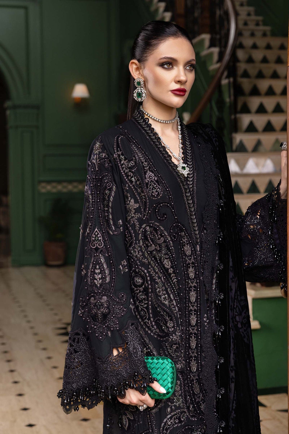 Maria B | Winter Luxe 25 | WL-1307 by Maria B - Designer Dress - Type : Ladies Clothes - Available at Libayah - 100% Original 