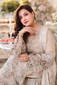 Maria b | Chiffon Formals 26 | MPC-26-107-Ivory Beige by Maria B - Designer Dress  - Type : Ladies Clothes - Available at Libayah - 100% Original 