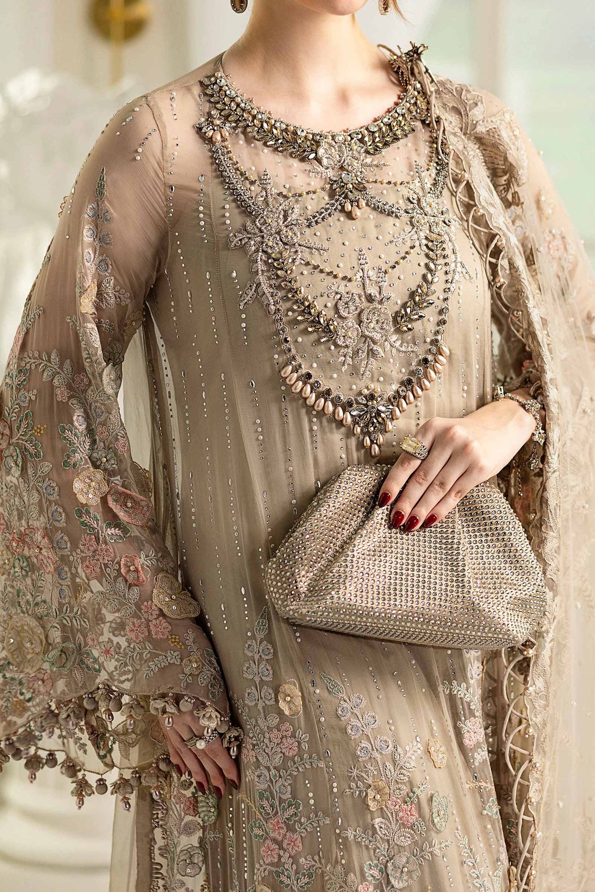 Maria B | Chiffon Formals 25 | MPC-25-107 by Maria B - Designer Dress  - Type : Ladies Clothes - Available at Libayah - 100% Original 