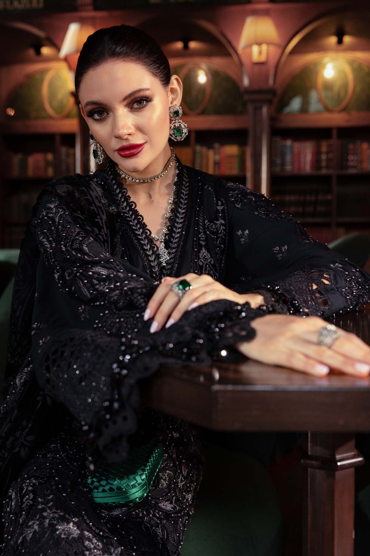 Maria B | Winter Luxe 25 | WL-1307 by Maria B - Designer Dress - Type : Ladies Clothes - Available at Libayah - 100% Original 