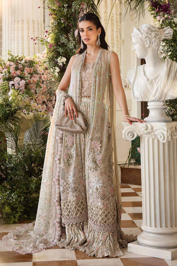 Maria b | Chiffon Formals 26 | MPC-26-107-Ivory Beige by Maria B - Designer Dress  - Type : Ladies Clothes - Available at Libayah - 100% Original 