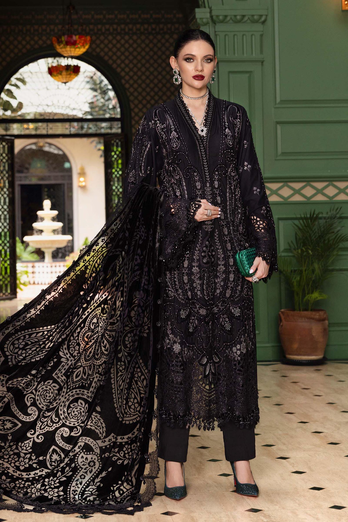 Maria B | Winter Luxe 25 | WL-1307 by Maria B - Designer Dress - Type : Ladies Clothes - Available at Libayah - 100% Original 