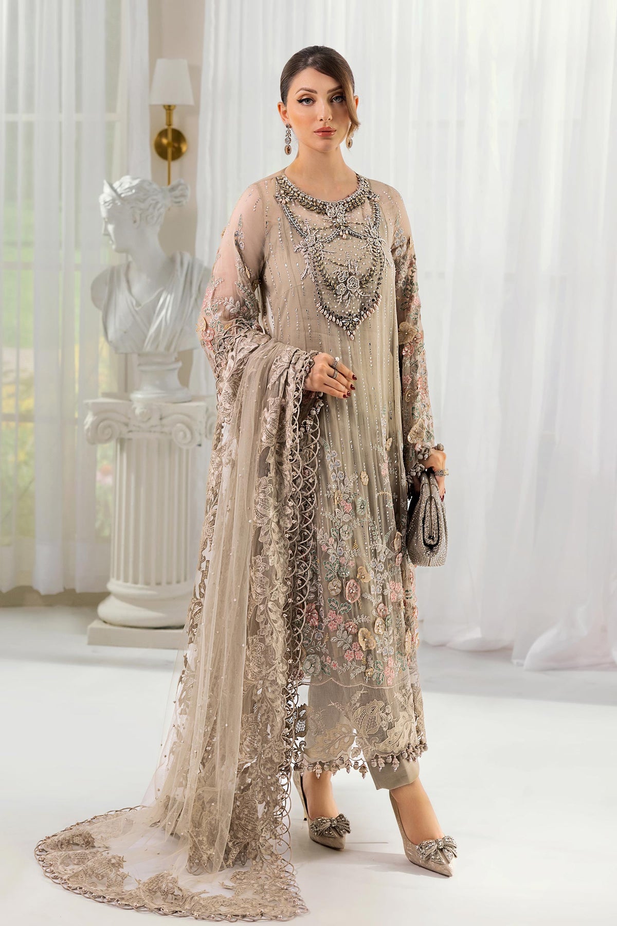 Maria B | Chiffon Formals 25 | MPC-25-107 by Maria B - Designer Dress  - Type : Ladies Clothes - Available at Libayah - 100% Original 