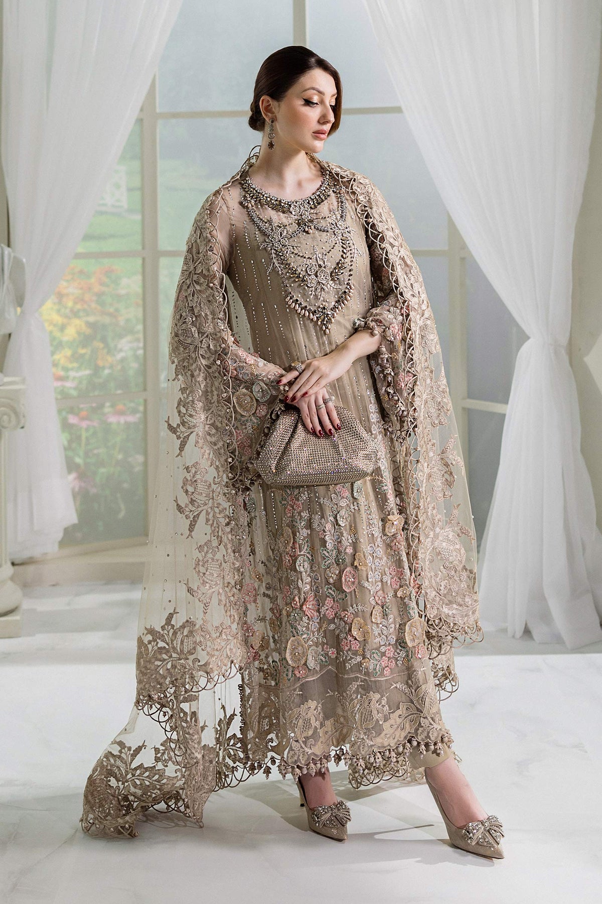 Maria B | Chiffon Formals 25 | MPC-25-107 by Maria B - Designer Dress  - Type : Ladies Clothes - Available at Libayah - 100% Original 
